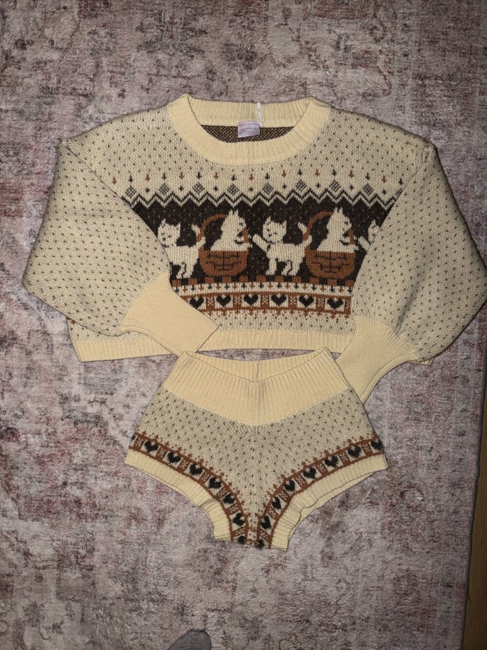 Out From Under Kitten Sweater and Shorts Set